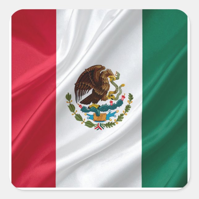 Flagge Mexikos Quadratischer Aufkleber (Vorderseite)