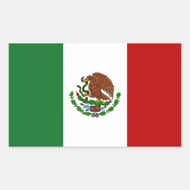Flagge Mexikos Rechteckiger Aufkleber (Vorderseite)