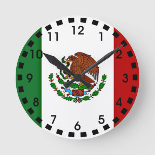 Flagge Mexikos Runde Wanduhr