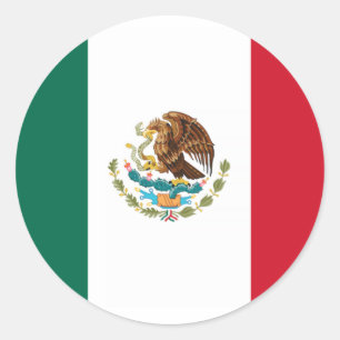 Flagge Mexikos Runder Aufkleber