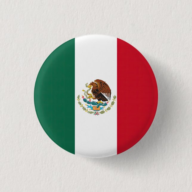 Flagge Mexikos Tricolore Button (Vorderseite)