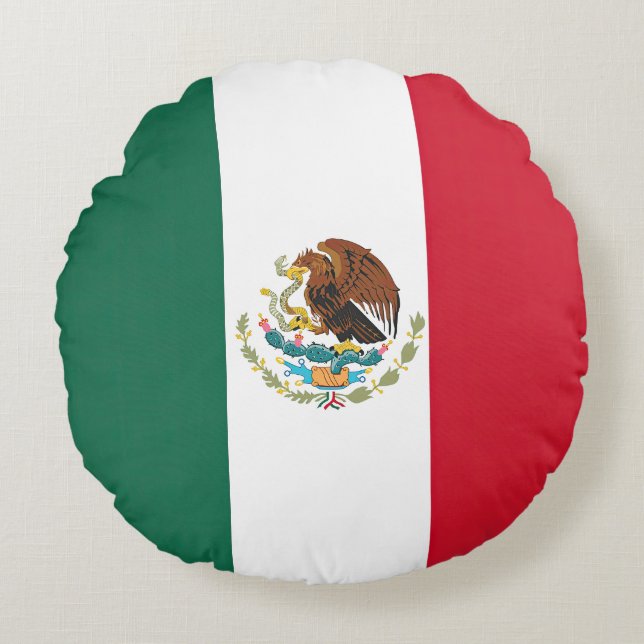 Flagge Mexikos Tricolore Rundes Kissen (Vorderseite)