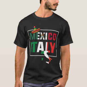 Flagge Mexikos und Italiens T-Shirt
