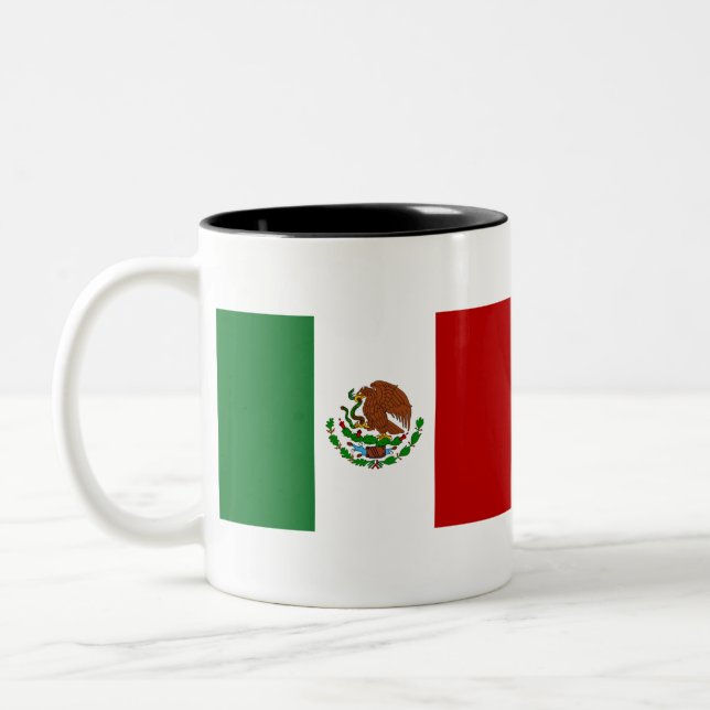 Flagge Mexikos Zweifarbige Tasse (Links)