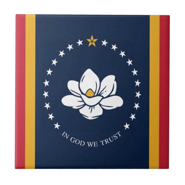 Flagge Mississippi Fliese (Vorderseite)