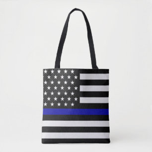 Flagge mit der blauen/grauen Linie Tasche