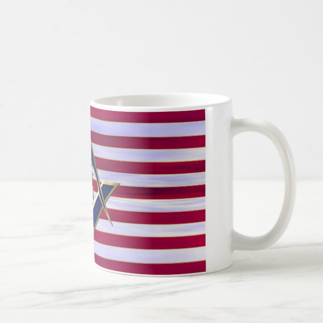 Flagge mit Quadrat und Kompasssen Kaffeetasse (Rechts)