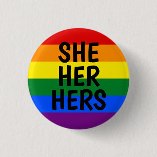 Flagge mit Regenbogenpresse Button