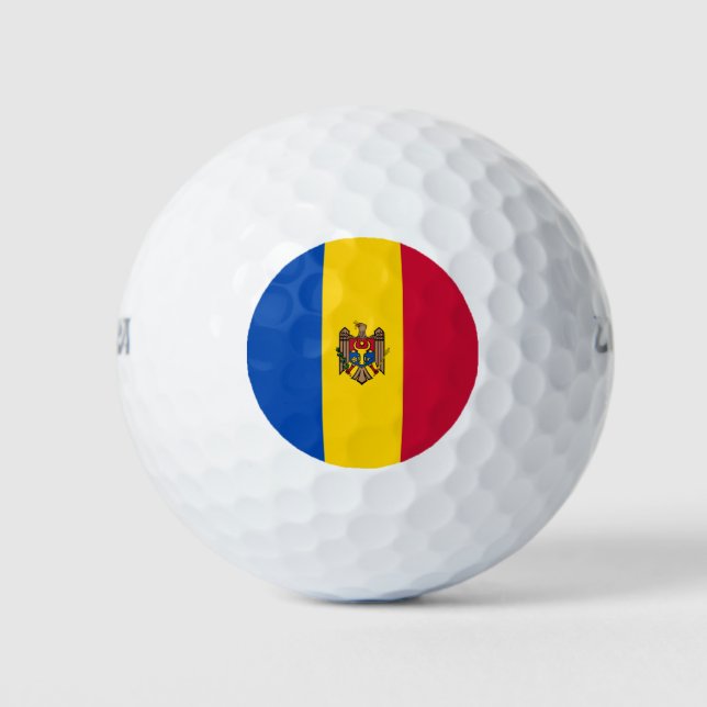 Flagge Moldawiens Golfball (Vorderseite)