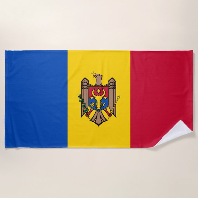 Flagge Moldawiens Strandtuch (Vorderseite)