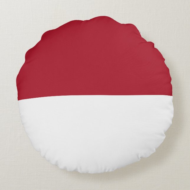 Flagge Monaco Rundes Kissen (Rückseite)