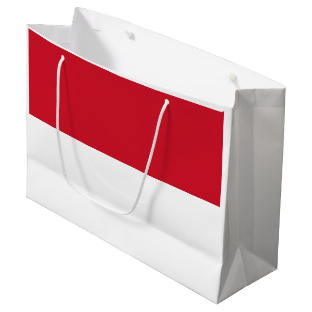 Flagge Monacos Große Geschenktüte (Vorderseite Schrägansicht)