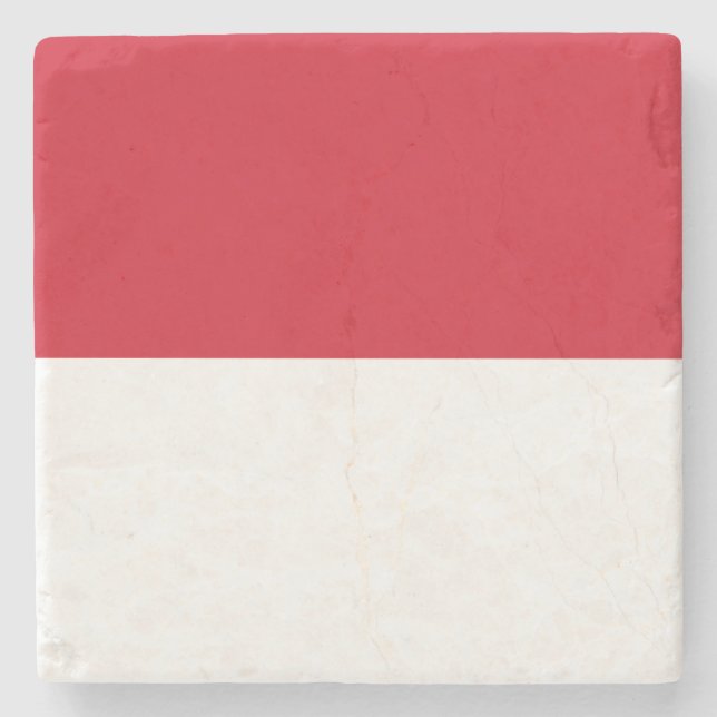 Flagge Monacos Steinuntersetzer (Vorderseite)