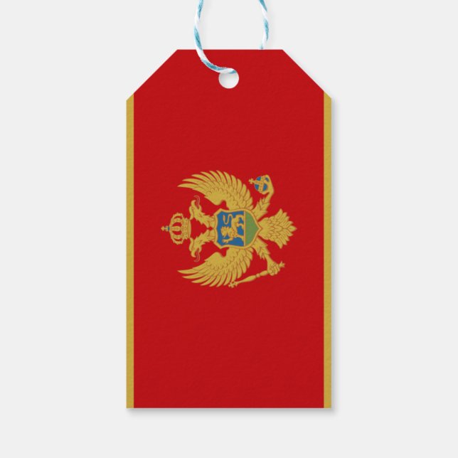 Flagge Montenegros - Geschenkmarke Geschenkanhänger (Rückseite)