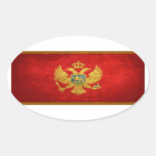 Flagge Montenegros Ovaler Aufkleber