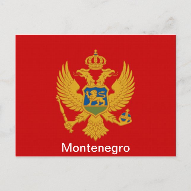 Flagge Montenegros Postkarte (Vorderseite)