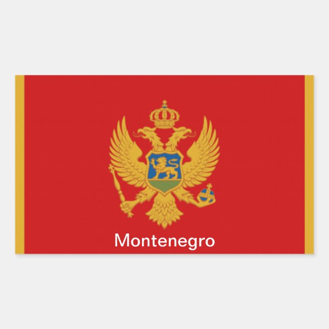 Flagge Montenegros Rechteckiger Aufkleber (Vorderseite)