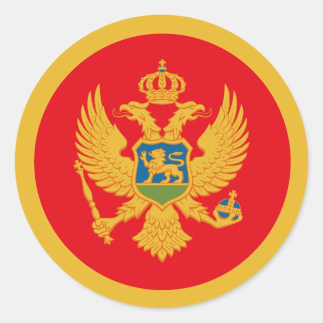Flagge Montenegros Runder Aufkleber (Vorderseite)