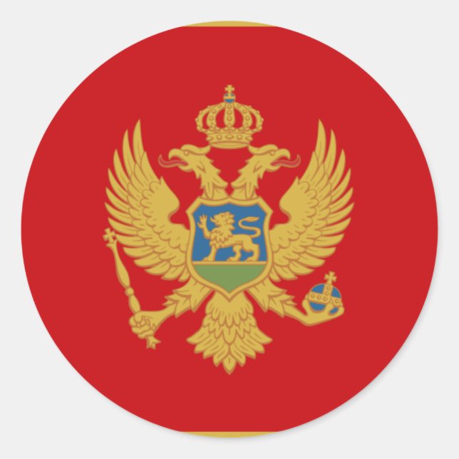 Flagge Montenegros Runder Aufkleber (Vorderseite)