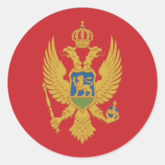 Flagge Montenegros Runder Aufkleber (Vorderseite)