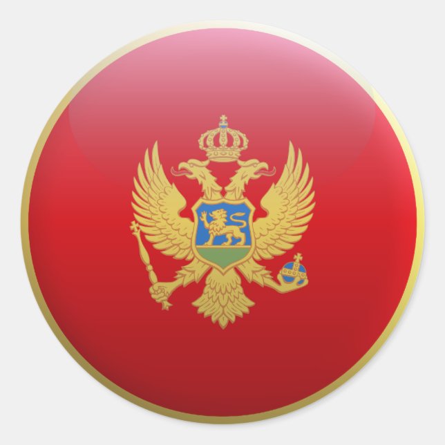 Flagge Montenegros Runder Aufkleber (Vorderseite)
