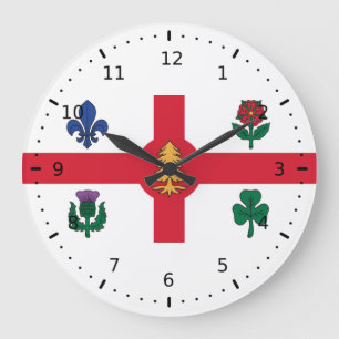 Flagge Montreals, Quebec Große Wanduhr