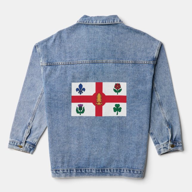 Flagge Montreals, Quebec Jeansjacke (Rückseite)
