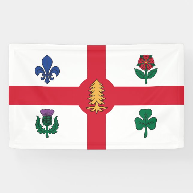 Flagge Montreals (Quebec, Kanada) Banner (Horizontal)