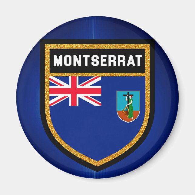 Flagge Montserrat Magnet (Vorne)