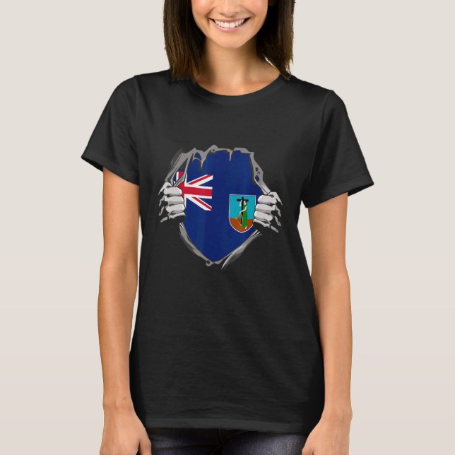 Flagge Montserrat T-Shirt (Vorderseite)
