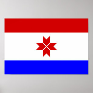 Flagge Mordowiens Poster