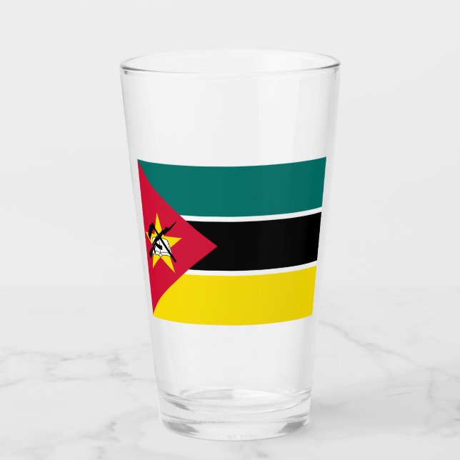 Flagge Mosambiks (Nationalflagge) (Afrika) Glas (Vorderseite)