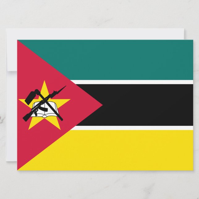 Flagge Mosambiks (Nationalflagge) (Afrika) Karte (Vorderseite)