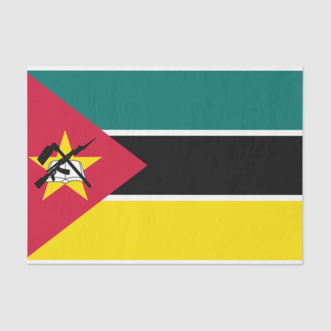 Flagge Mosambiks (Nationalflagge) (Afrika) Seidenpapier (Vorderseite)