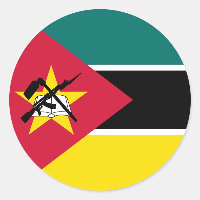 Flagge Mosambiks Runder Aufkleber (Vorderseite)