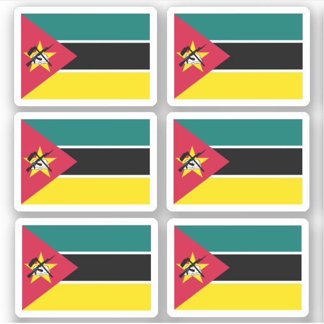 Flagge Mosambiks - Sammelaufkleber Aufkleber (Vorderseite)
