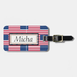 Flagge-Muster-Monogramm Gepäckanhänger