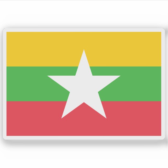 Flagge Myanmars Aufkleber (Vorderseite)