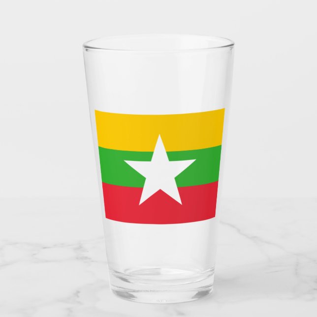 Flagge Myanmars (Birma) Glas (Vorderseite)