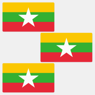 Flagge Myanmars Etiketten