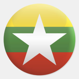 Flagge Myanmars Runder Aufkleber