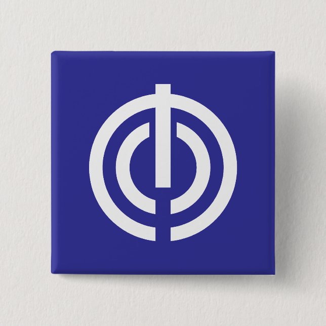 Flagge Nahas, Okinawa, Japan Button (Vorderseite)