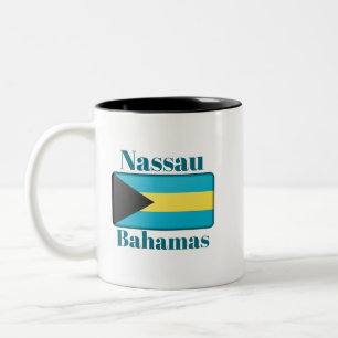 Flagge Nassau Bahamas Zweifarbige Tasse