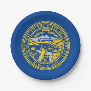 Flagge Nebraska Pappteller