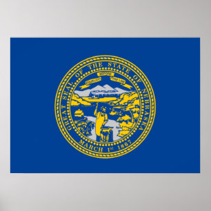 Flagge Nebraska Poster