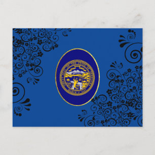 Flagge Nebraska Postkarte