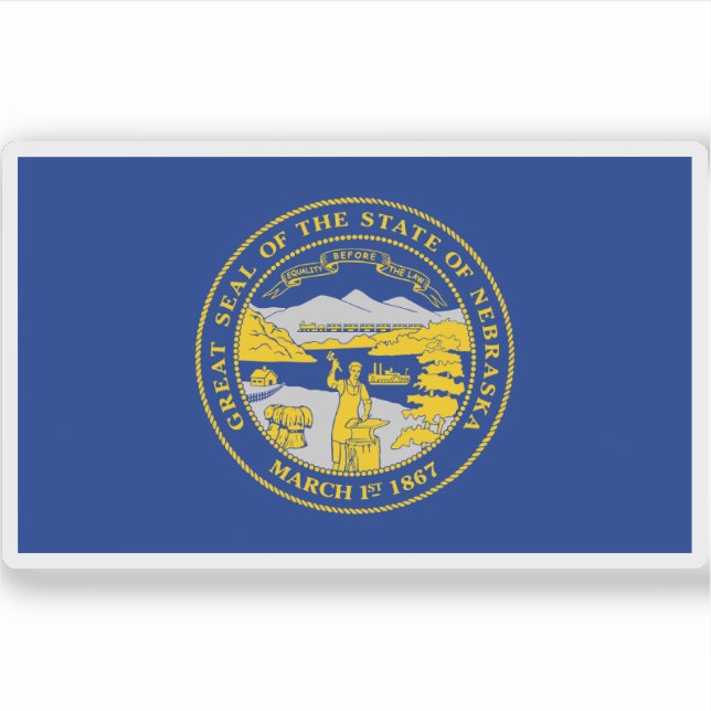Flagge Nebraskas Aufkleber (Vorderseite)