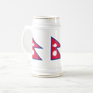 Flagge Nepals Bierglas