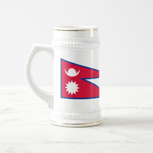 Flagge Nepals Bierglas