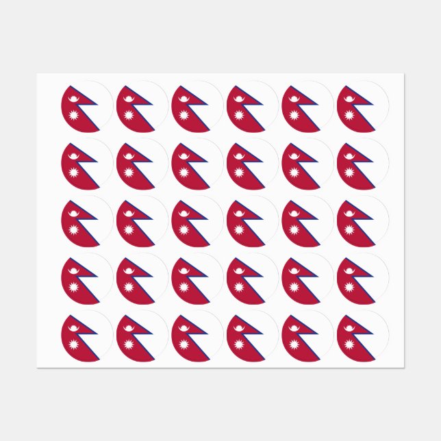 Flagge Nepals Etiketten (Blatt)